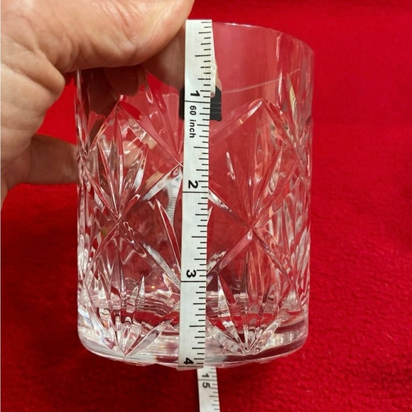 Lowball Whiskey glasses set if 5 beautiful pattern clear - Picture 4 of 5